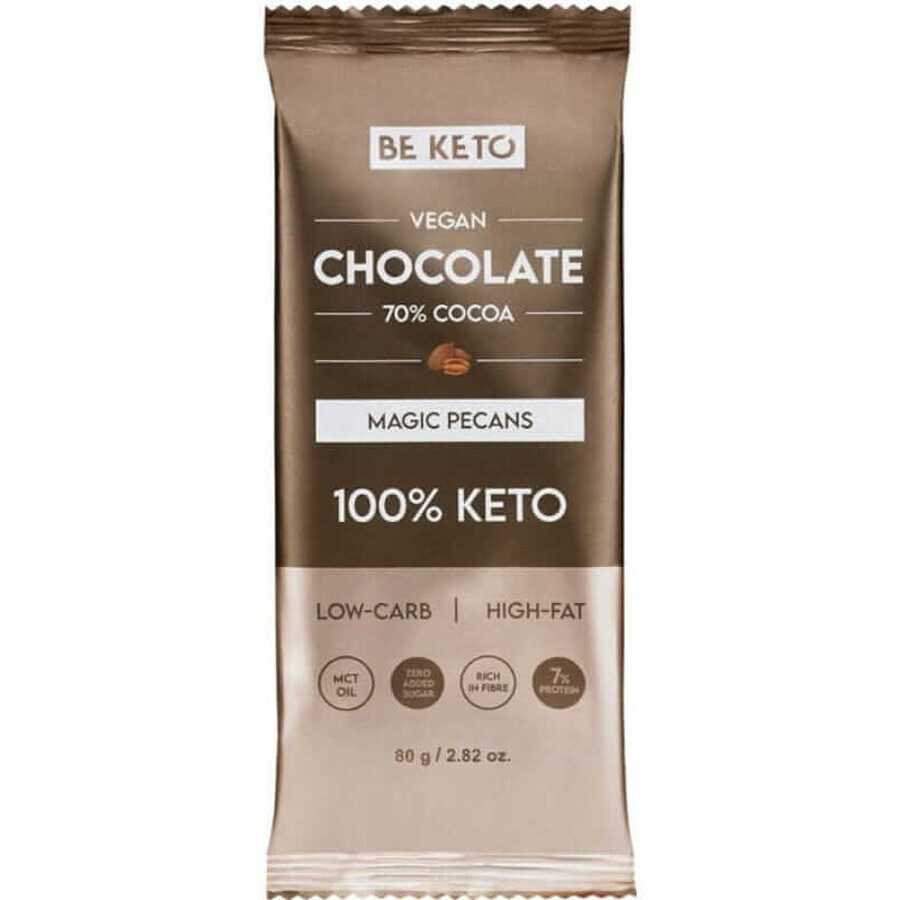Cioccolato Vegano Keto con Olio MCT - Pecan 80g BeKeto