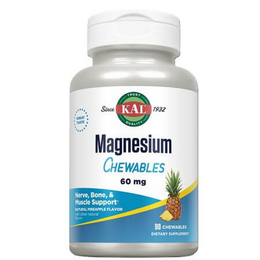 Magnésium à croquer, 60 mg, 90 comprimés, Kal