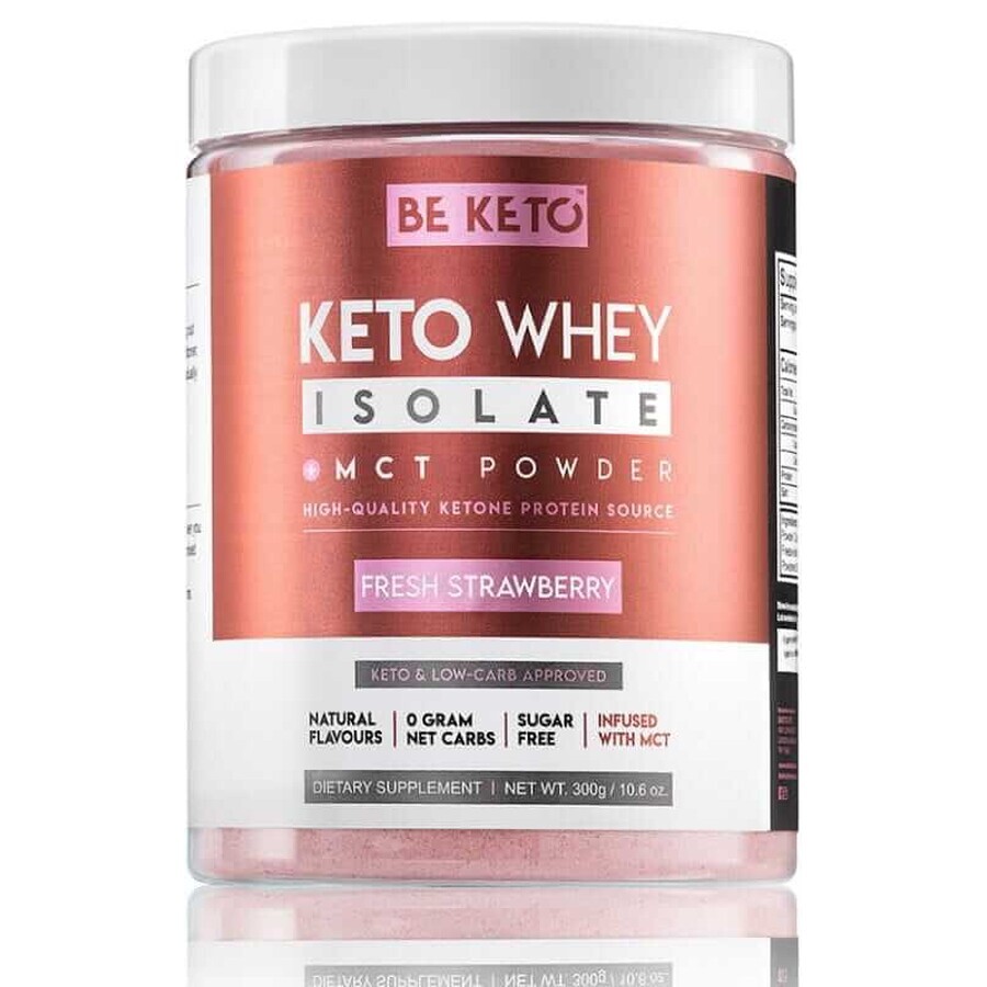 Proteine isolate Keto con MCT - Fragola fresca 300g BeKeto