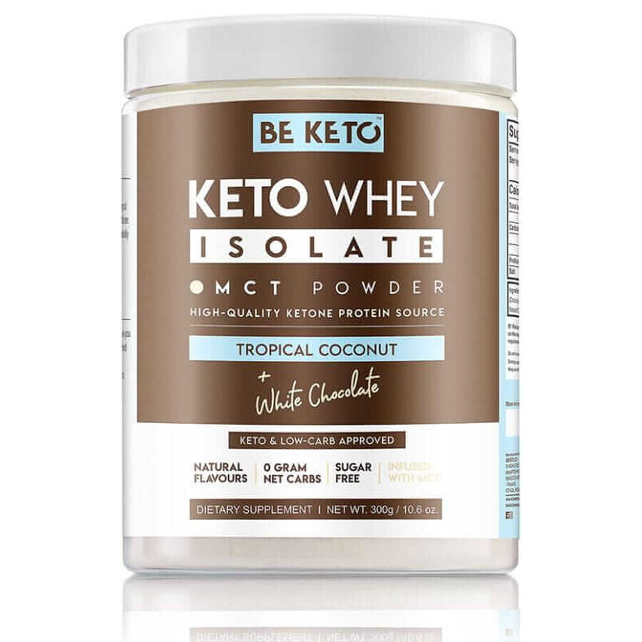 Isolat de protéines céto avec MCT - noix de coco et chocolat blanc 300g BeKeto