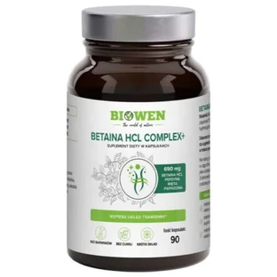 Betaína HCL + pepsina + menta piperita 90 cápsulas Biowen