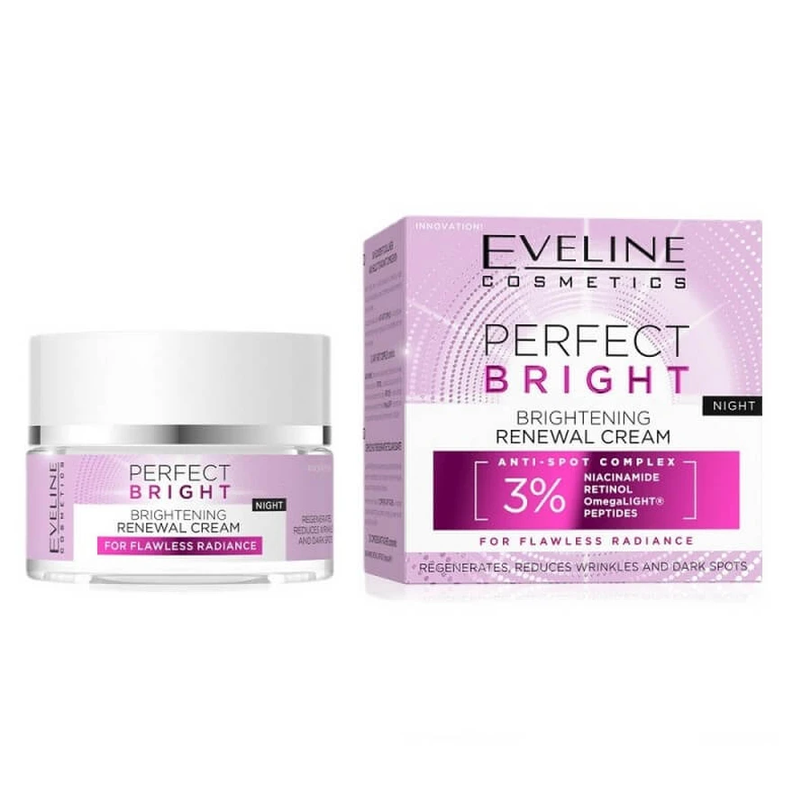 Eveline Cosmetics Crema de noche iluminadora Perfect Bright, 50 ml.