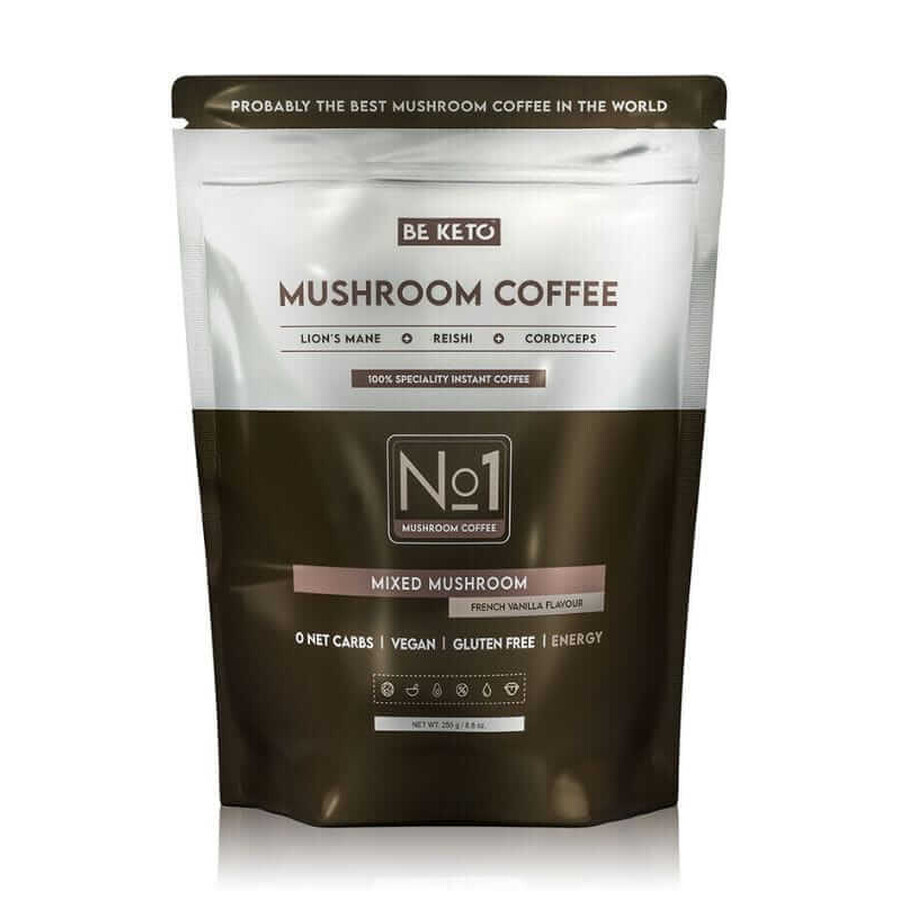 Cafea solubilă - ciuperci (coamă de leu & Cordyceps & Reishi) - vanilie franceză 250g BeKeto