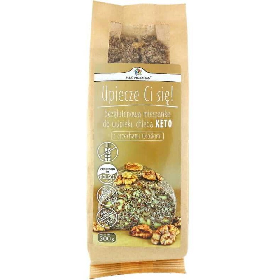 Miscela per panificazione KETO con noci senza glutine 500g FIVE CHANGES