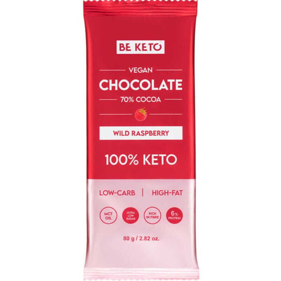 Cioccolato Vegano Keto con Olio MCT - Lampone Selvatico 80g BeKeto