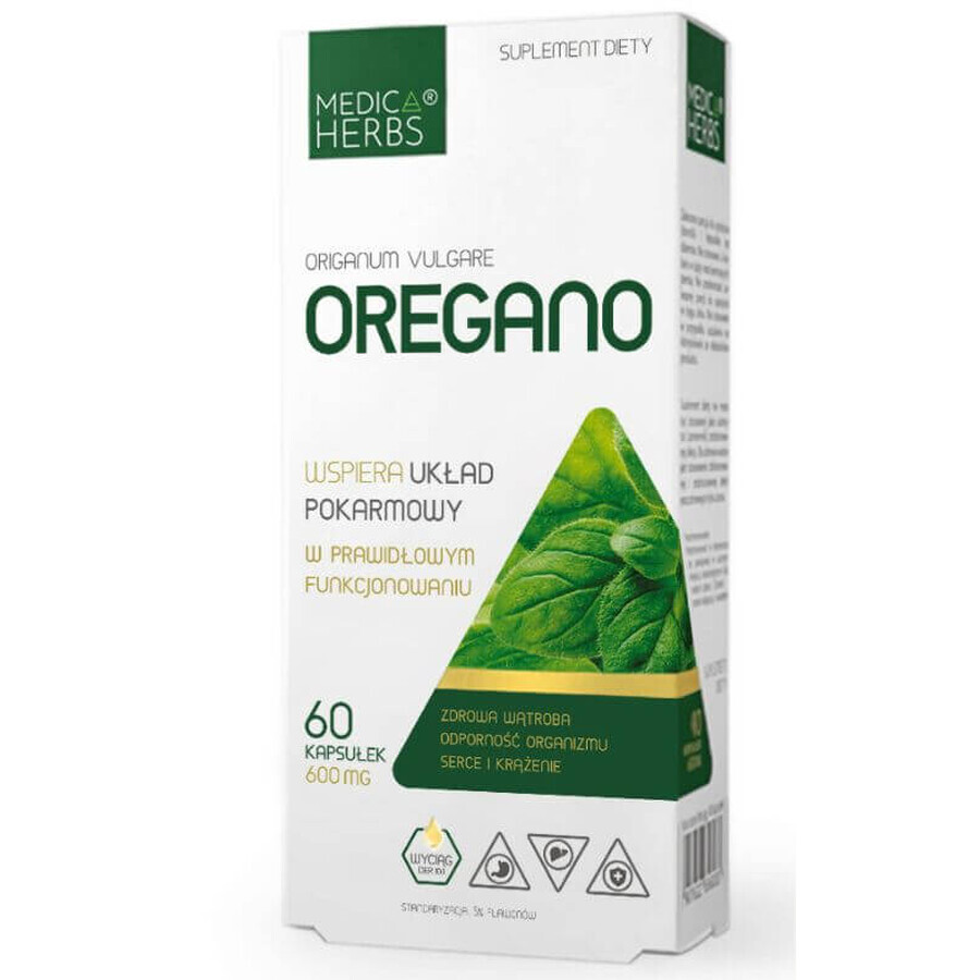 Orégano 600 mg 60 cápsulas MEDICA HERBS