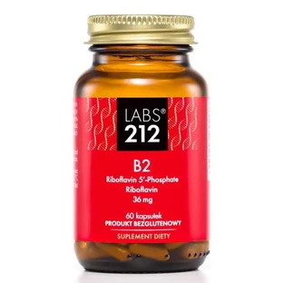 Labs212 Vitamina B2 R-5′-P + Riboflavina (vitamina B2) 60 cápsulas.