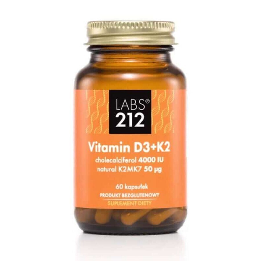 Labs212 Vitamin D3+K2MK7 (Vitamin K2MK7 + D3) 60 Kapseln