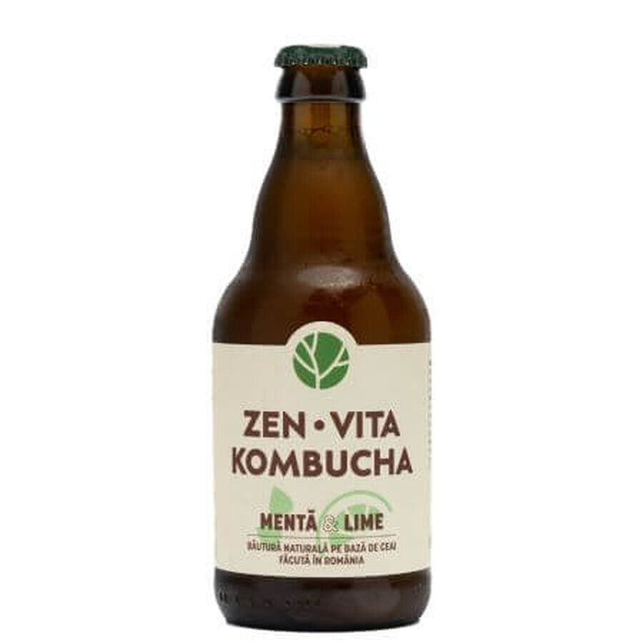 Kombucha con menta y lima, 330 ml, Zenvita