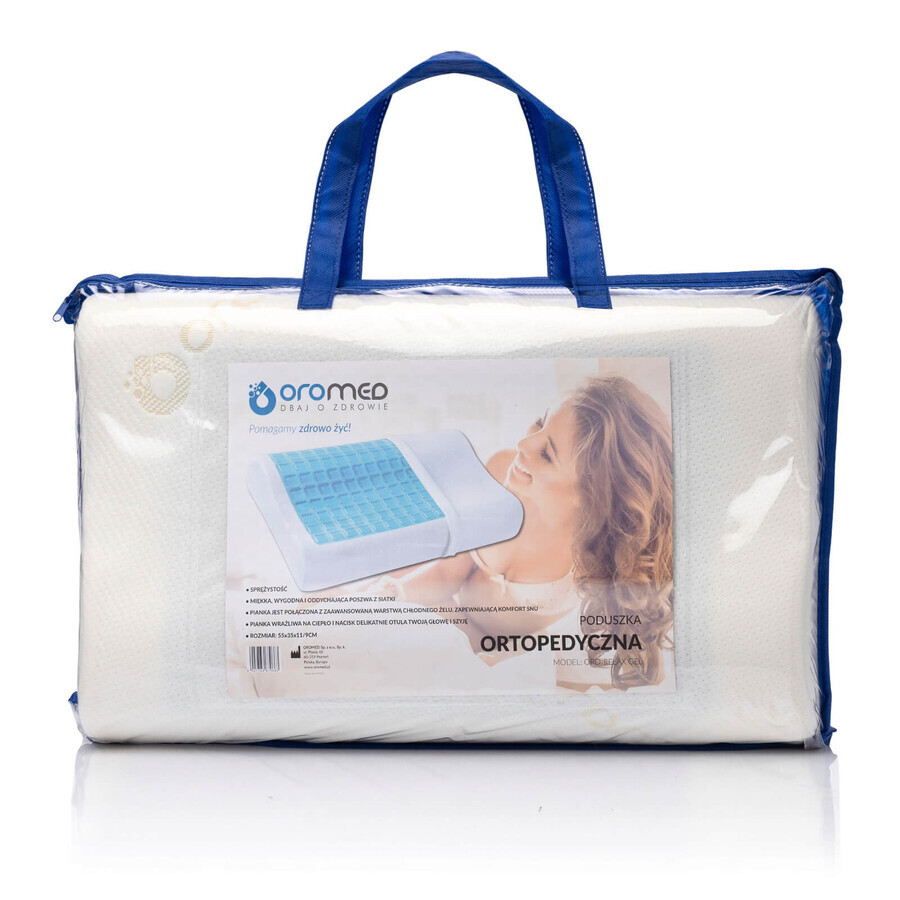 Oromed orthopedic pillow ORO-RELAX GEL 30x50x11/9 cm.