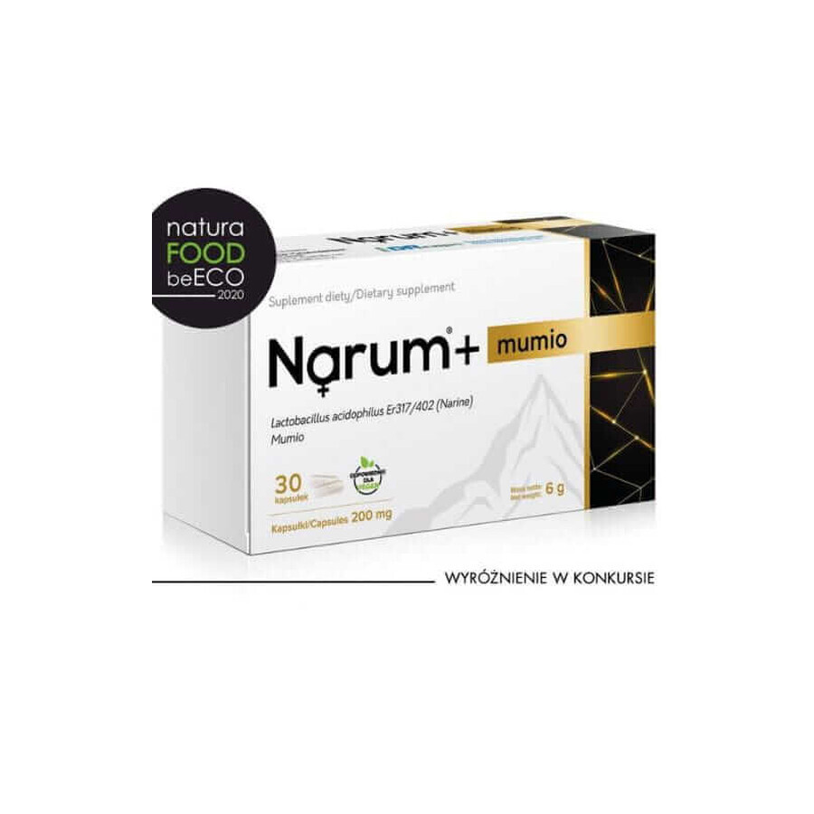 Narum+ Mumio 200 mg METABOLISMO REGULAR 30 cápsulas, Narum