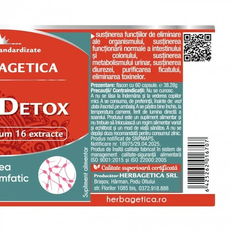 Désintoxication de la lymphe, 60 gélules, Herbagetica