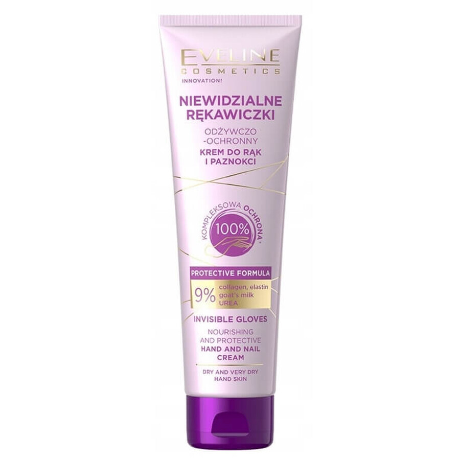 Eveline Cosmetics Invisible Gloves cremă hrănitoare și protectoare pentru mâini și unghii, 75 ml