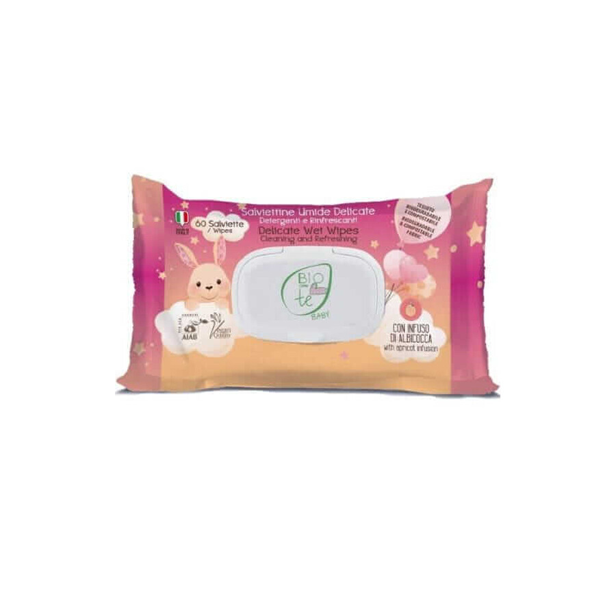 Lingettes humides pour bébés et enfants 60 Pierpaoli Bioconte