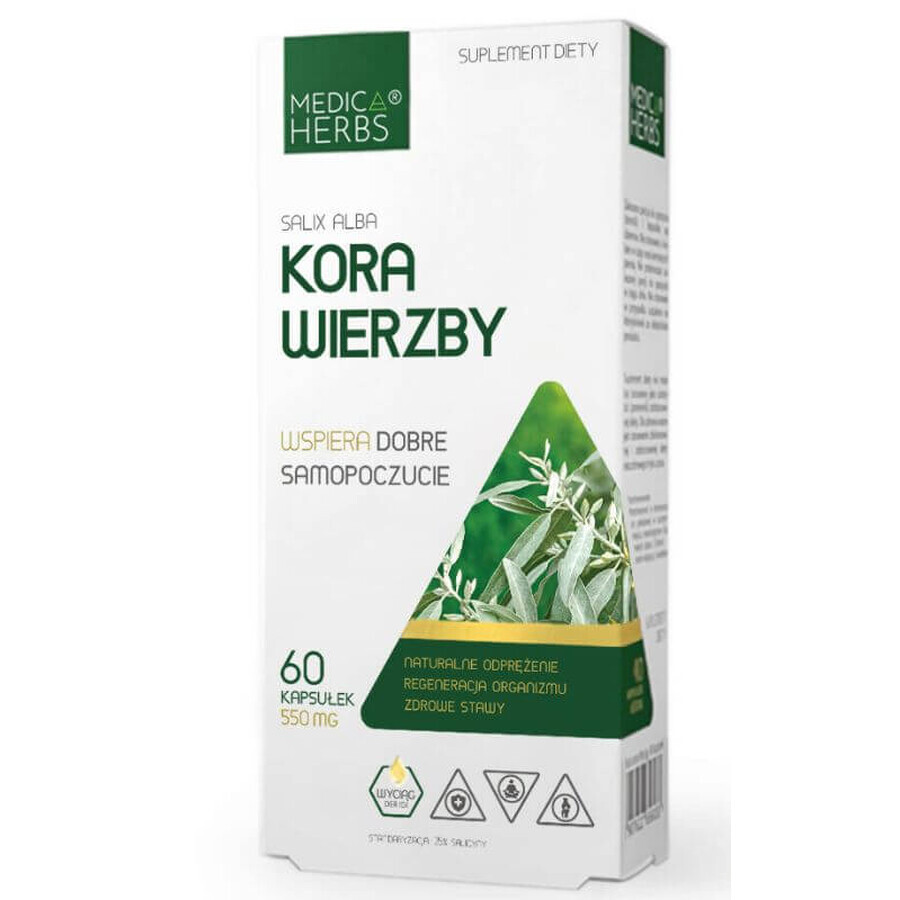 Ecorce de saule 550 mg 60 gélules MEDICA HERBS
