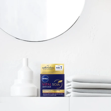 Nivea Vital Soya Anti-Age, crema de noche regeneradora, pieles maduras, 50 ml