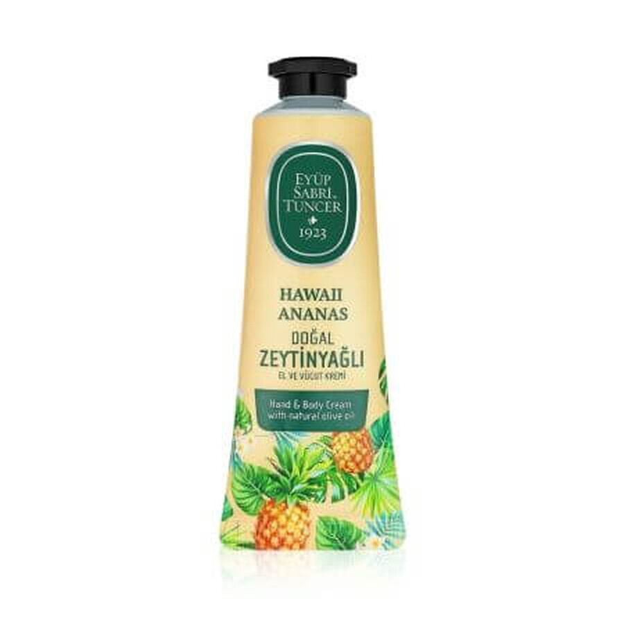 Hand and body cream with olive oil Hawaii Pineapple, 50 ml, Eyup Sabri Tuncer