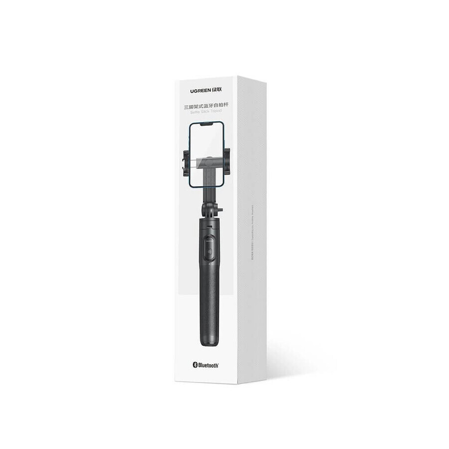 Selfie stick / perche télescopique avec support et télécommande Bluetooth 1.5m Ugreen LP586 - noir