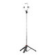 Selfie stick WC13YDS telescopic tripod 1.3m with dual light and phone holder - black