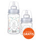 Lovi Trends, biberon avec t&#233;tine dynamique, beige, &#224; partir de 3 mois, 240 ml + biberon d&#232;s la naissance, 120 ml gratuit