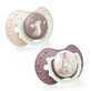 Lovi Night &amp; Day, t&#233;tine, silicone, dynamique, fille, 0-6 mois, 2 pi&#232;ces