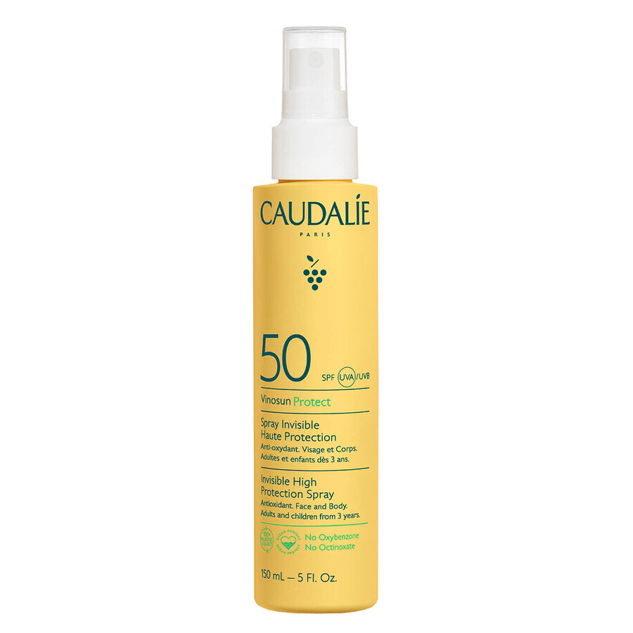 Caudalie Vinosun Protect, invisible high protection spray, SPF 50, 150 ml + invisible, light, very high protection cream, SPF 50+, 20 ml free of charge