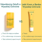 Caudalie Vinosun Protect, unsichtbarer Hochschutz-Stift, SPF 50, 15 g + unsichtbare, leichte, sehr hoch schützende Creme, SPF 50+, 20 ml gratis