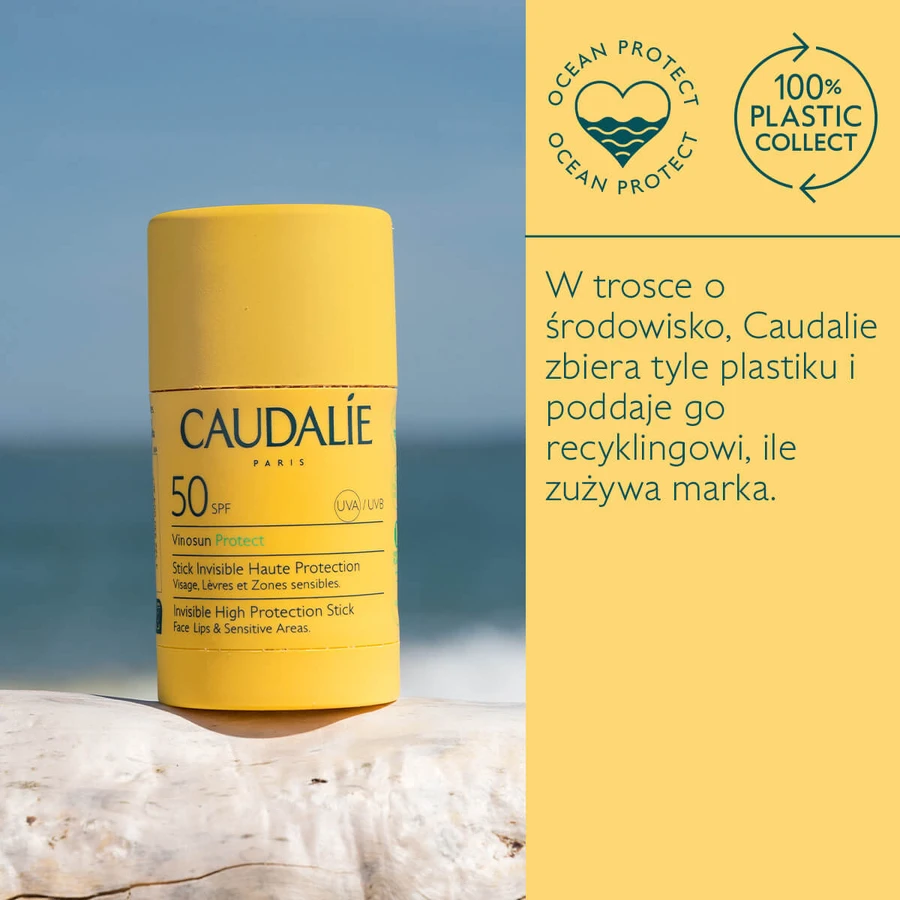 Caudalie Vinosun Protect, unsichtbarer Hochschutz-Stift, SPF 50, 15 g + unsichtbare, leichte, sehr hoch schützende Creme, SPF 50+, 20 ml gratis