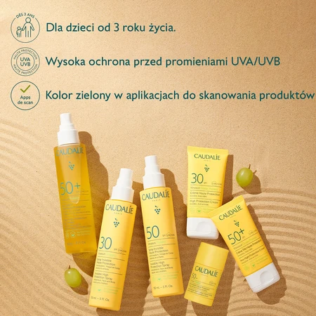 Caudalie Vinosun Protect, unsichtbarer Hochschutz-Stift, SPF 50, 15 g + unsichtbare, leichte, sehr hoch schützende Creme, SPF 50+, 20 ml gratis