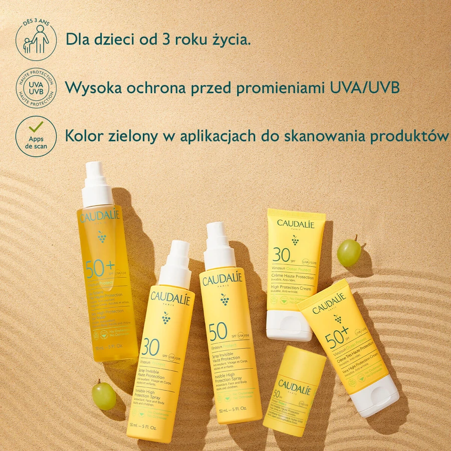 Caudalie Vinosun Protect, unsichtbarer Hochschutz-Stift, SPF 50, 15 g + unsichtbare, leichte, sehr hoch schützende Creme, SPF 50+, 20 ml gratis