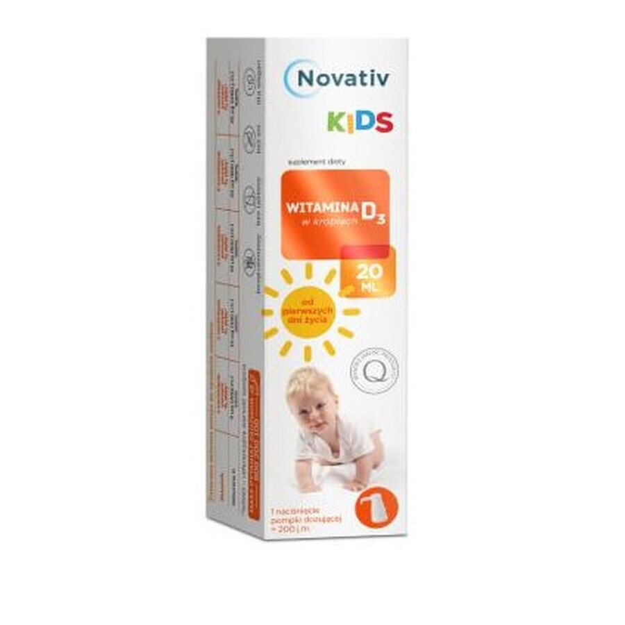 Novativ Kids Vitamina D3 gocce, 20 ml