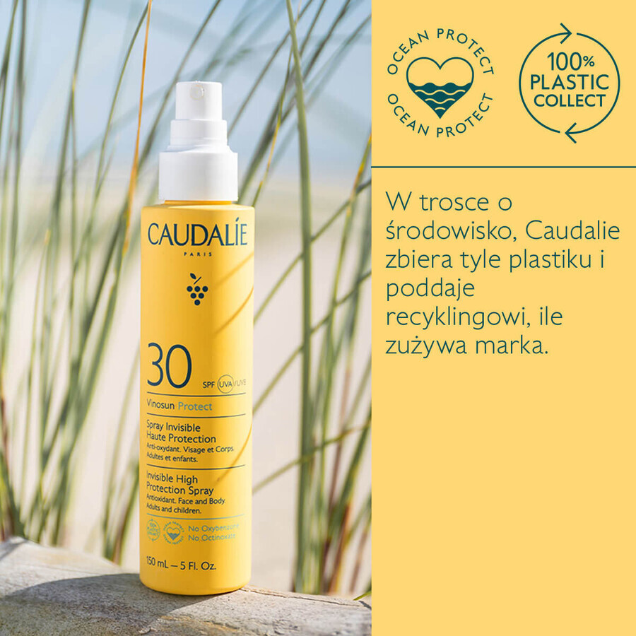 Caudalie Vinosun Protect, invisible high protection spray, SPF 30, 150 ml + invisible, light, very high protection cream, SPF 50+, 20 ml free of charge