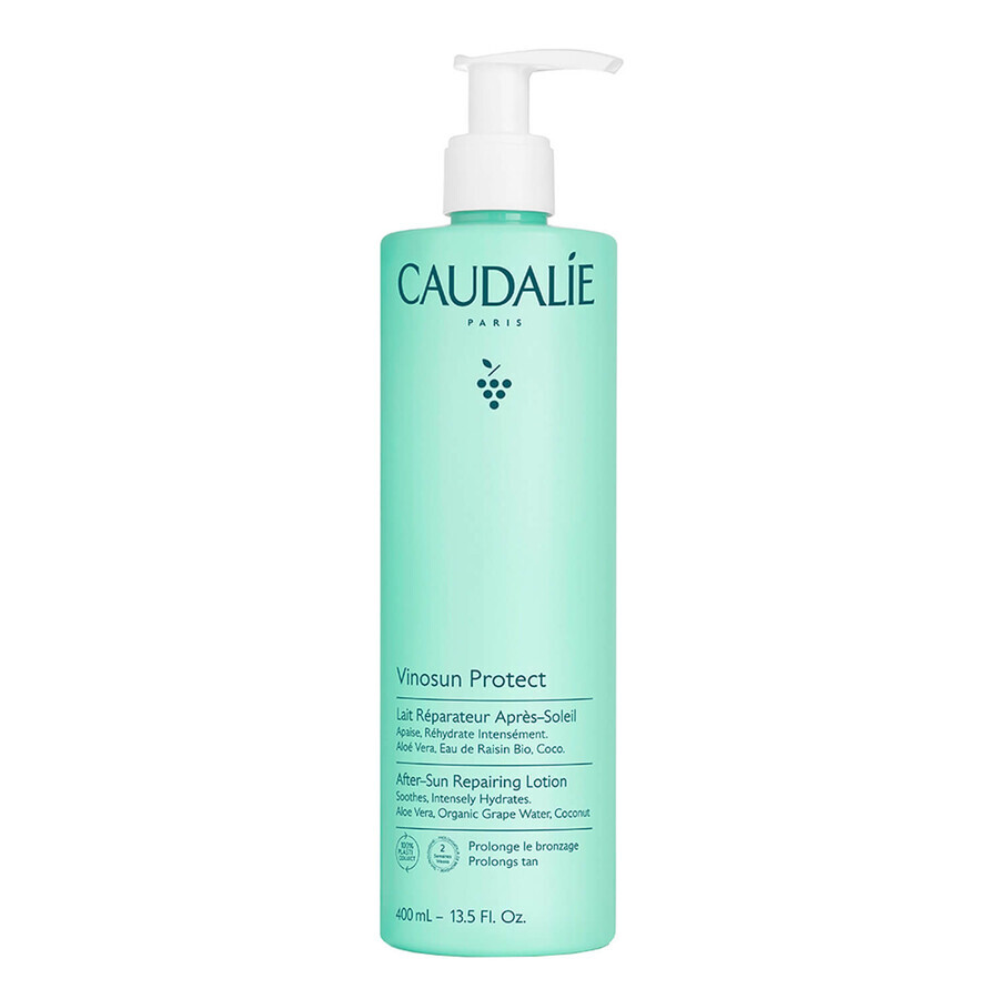 Caudalie Vinosun Protect, regenerating after-sun milk, 400 ml + invisible, light, extra high protection cream, SPF 50+, 20 ml free