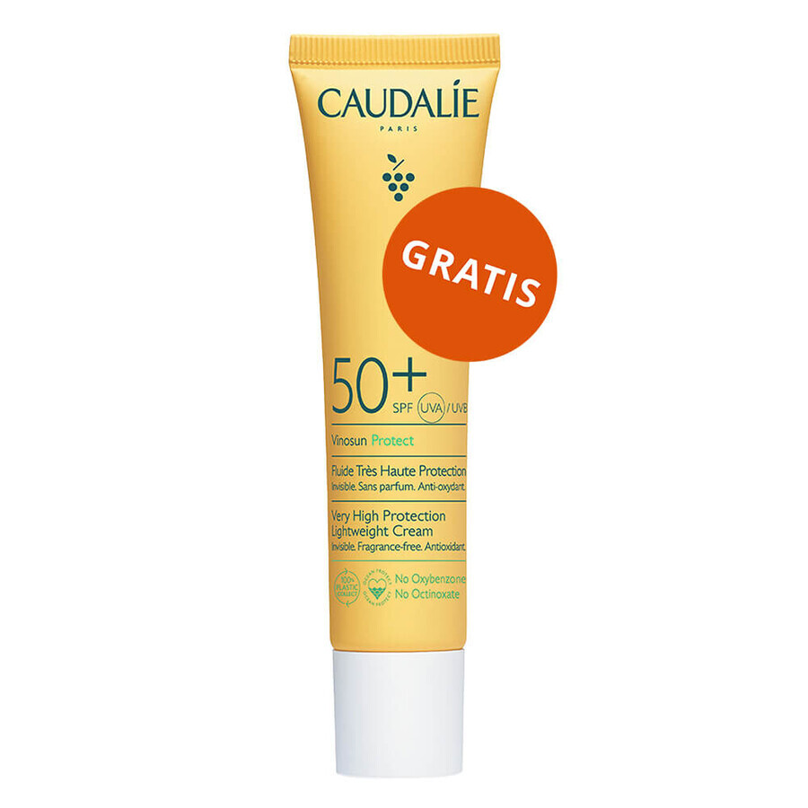 Caudalie Vinosun Protect, regenerating after-sun milk, 400 ml + invisible, light, extra high protection cream, SPF 50+, 20 ml free