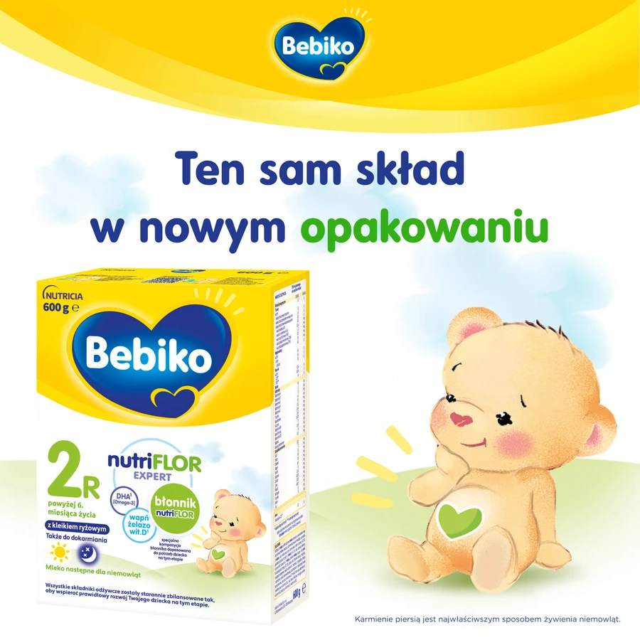 Set Bebiko 2R Nutriflor Expert, rijstpap opvolgmelk, vanaf 6 maanden, 3 x 600 g + Boon, Swig rietjesfles, 265 ml gratis