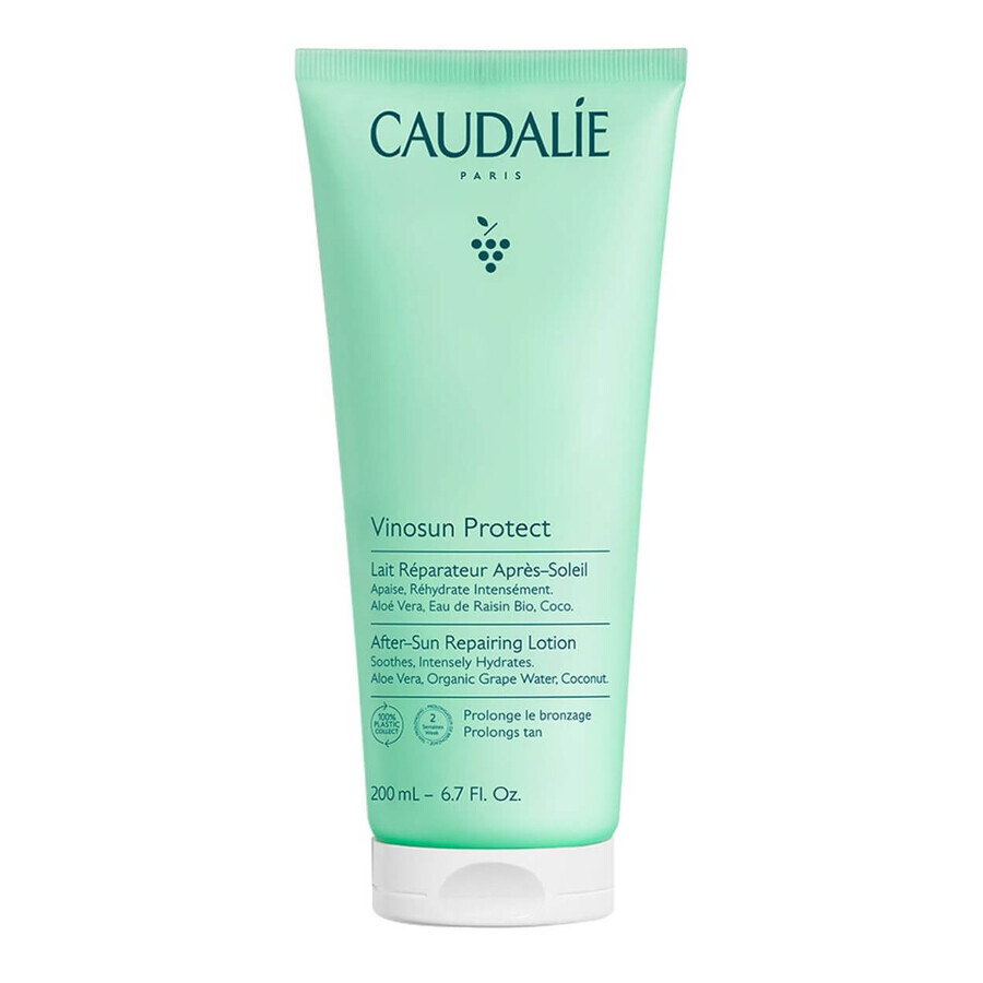 Caudalie Vinosun Protect, latte doposole rigenerante, 200 ml + crema invisibile, leggera, ad altissima protezione, SPF 50+, 20 ml in omaggio