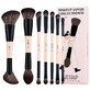 Jessup Duo-End Brush Versatility Collection Set de pensule de machiaj cu două fețe Peach Dust, 7 bucăți