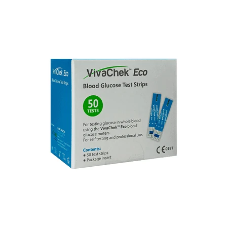 50 pruebas de glucosa en sangre VivaChek Eco