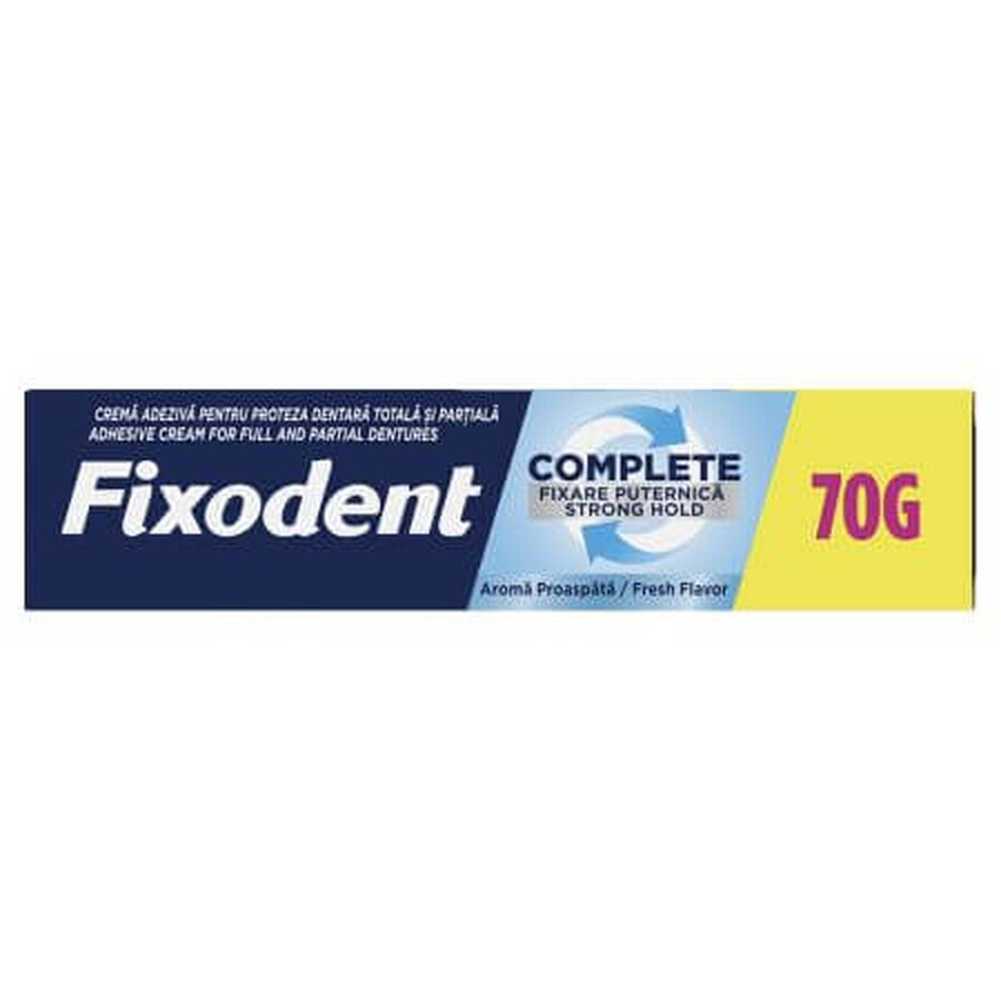 Crème adhésive pour prothèses dentaires Complete Strong Hold Fresh, 70 g, Fixodent