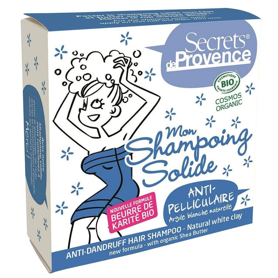 Secrets de Provence Organic White Clay Anti-mătreață Șampon solid 85g