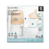 Suavinex Zero 180 ml zuigfles + speen maat A + siliconen zakje verpakking 180ml