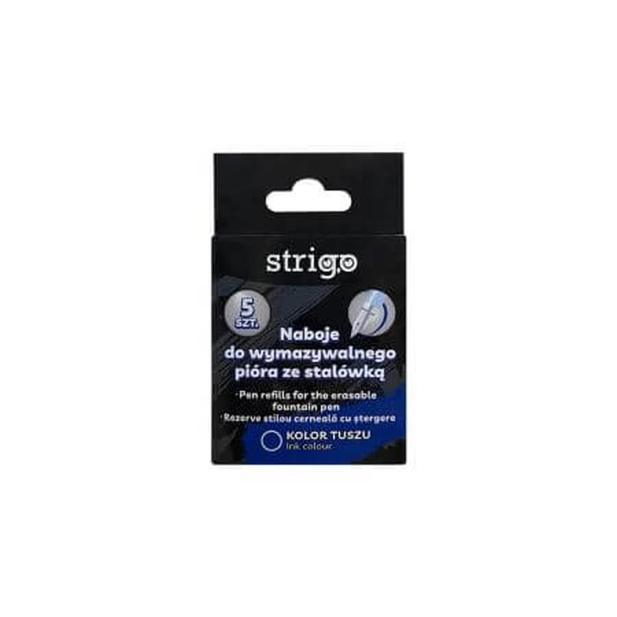 Wrijvingsveeg inkt, Blauw, 5 stuks, Strigo