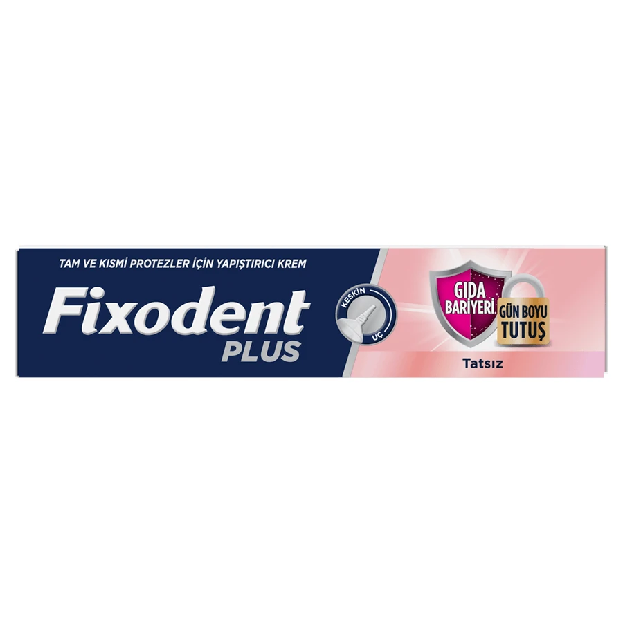 Crema adesiva per dentiere Plus Food Barrier Neutral, 40 g, Fixodent