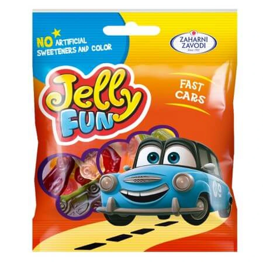 Gelatina con sabor a fruta en forma de pequeñas gominolas, 90 g, Top Jelly