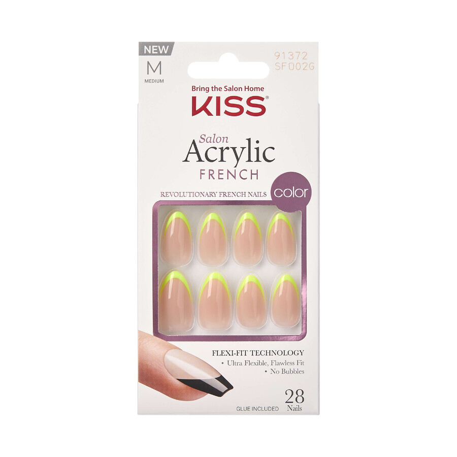 Kunstnagels Salon Acryl French Colour, Hype, 1 set, Kiss