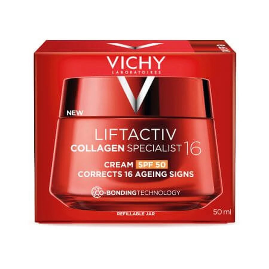 Crema de día antiarrugas con SPF 50 Liftactiv Collagen Specialist 16, 50 ml, Vichy