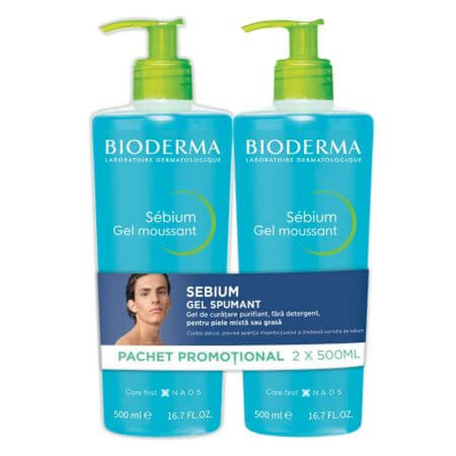 Sebium Schuimend Gelpak, 2 x 500 ml, Bioderma