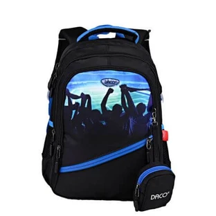 Mochila, 38 cm, Azul y Negro, Soporte, Daco