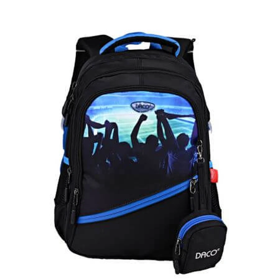 Mochila, 38 cm, Azul y Negro, Soporte, Daco