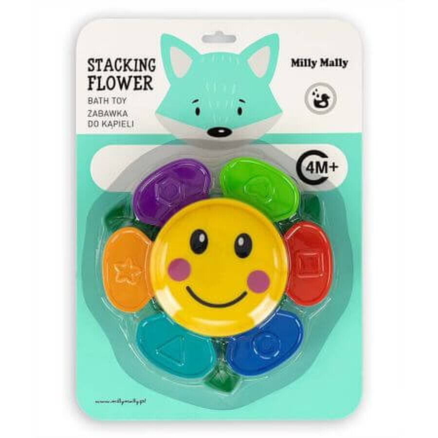 Set mit 6 stapelbaren Flower Wasser- und Sandspielbechern, ab 4 Monaten, Milly Mally